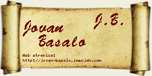 Jovan Basalo vizit kartica